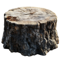 Tree Stump with Transparent Background, Isolated on Black for Design Projects png