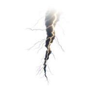 Lightning Strikes Downward with a Powerful Force, Creating a Dramatic Image of Nature's Power, Transparent Background png