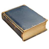 A Worn Leather-Bound Book with a Transparent Background, Featuring Aged Pages and a Dusty Blue Cover png