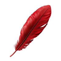 Red Feather Isolated on a Transparent Background, Perfect for Graphic Design Projects and Creative Compositions. png