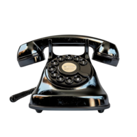 A Vintage Black Rotary Dial Phone with a Transparent Background, A Classic Communication Device with a Nostalgic Appeal png
