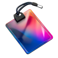 Shiny, Colorful Badge with Transparent Background  -  Modern, Trendy ID Card Design for Events, Businesses, and More png