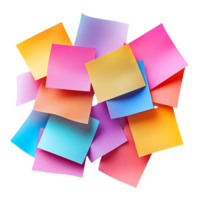 Colorful Sticky Notes with Transparent Background, a Vibrant Display of Blank Paper for Messaging and Reminders png