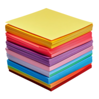 Stack of Colorful Paper with Transparent Background png