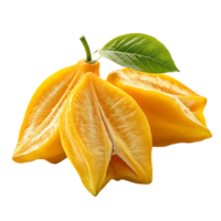 Starfruit with a Transparent Background, Fresh Starfruit Isolated on Black, Juicy Starfruit on Transparent Background png