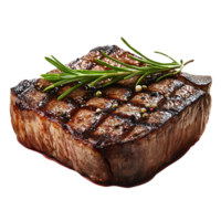 Grilled Steak with Rosemary and Peppercorns on a Transparent Background png