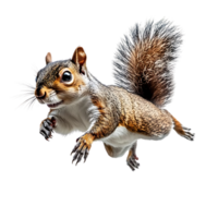 Squirrel Leaping Through the Air with a Transparent Background png