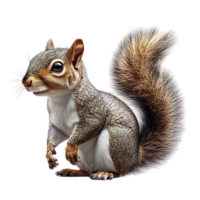 Cute Squirrel Posing with a Transparent Background, Adorable Gray Squirrel with a Fluffy Tail, A Beautiful Animal for Your Next Project png