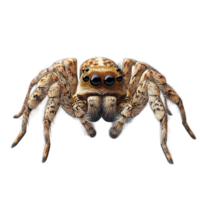 Jumping Spider with Transparent Background, a Close-up Portrait of a Fuzzy Arachnid with Striking Eyes png