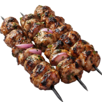 Grilled Chicken Skewers with Onions and Herbs,  Delicious and Juicy with a Transparent Background png
