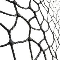 Black Net with Transparent Background, Intertwined Ropes Creating Geometric Patterns, Abstract Texture, Modern Design, Artistic Composition, Minimalist Aesthetic, Contemporary Art, Woven Web, Intricate Knots, Graphic Design Element png