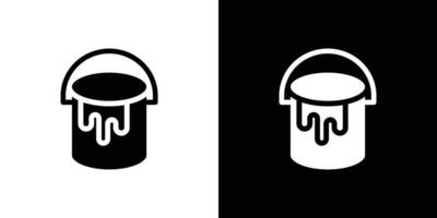 paint bucket icon Flat fill set collection vector