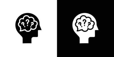 Thinking icon Flat fill set collection vector
