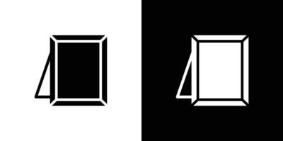 Photo frame icon Flat fill set collection vector