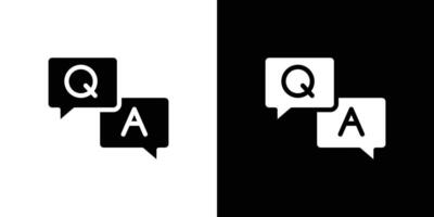 Questions and answers icon Flat fill set collection vector