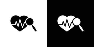 pulse heart check up icon Flat fill set collection vector