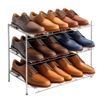 Organize Your Shoe Collection with a Sleek 3-Tier Metal Shoe Rack for Easy Access and a Clean Look with Transparent Background png
