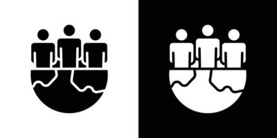 World population icon Flat fill set collection vector