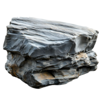 Gray Rock with Transparent Background,  Isolated Stone with  Layered Texture,  Natural Rock Formation,  Rough and Rugged Stone,  Stone with  Cracks and Fissures,  Single Stone,  Solid Stone,  Isolated Stone on Black Background,  Stone with  Brownish Hues, png