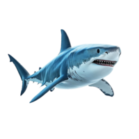 Great White Shark Swimming with a Transparent Background, Predator of the Deep Sea with Sharp Teeth and Powerful Jaws png