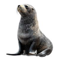 Sea Lion with Transparent Background, a Striking Image of a Seal Sitting with a Black Background png