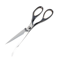 Shiny Silver Scissors with a Transparent Background, Isolated for Cutting Designs png