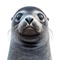 Sea Lion with Curious Eyes Gazes Up, Looking Intently, on a Transparent Background png