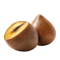 Golden Kiwi Fruit Cut Open and Whole with a Transparent Background png