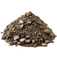 Soil Texture with a Transparent Background, Displaying Rich Brown Color and Crumbly Texture with Various Sizes of Rocks png