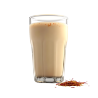 Refreshing Saffron Milk Drink in a Glass with a Transparent Background png