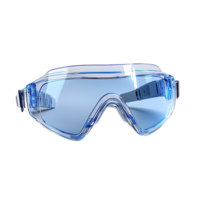 Protective Clear Safety Goggles with Blue Frame and Transparent Background png