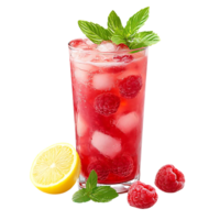 Refreshing Raspberry Lemonade with Mint, a Delicious Summer Drink, Perfect for Warm Weather, Transparent Background png