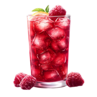 Refreshing Raspberry Lemonade with Ice and Transparent Background png