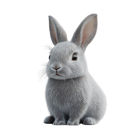 A Cute Grey Rabbit with a Transparent Background,  Perfect for Your Easter Designs png