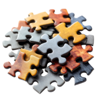 Puzzle Pieces Interlocking to Create a Complete Picture with a Transparent Background png