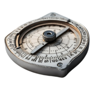 Vintage Compass with Transparent Background, a Close-Up View of a Circular Instrument with a Metal Dial and a Rotating Pointer, Antique Navigation Tool, Old Compass with a White Face png
