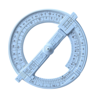 White Protractor with Transparent Background, Measuring Angles in Degrees, Educational Tool for Geometry and Math, Transparent Background, Accurate Measurement png
