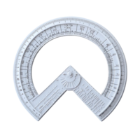 White Protractor with Transparent Background for Measuring Angles png