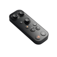 Black VR Controller with Transparent Background, Featuring Buttons and a Joystick png