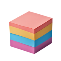 Stack of Colorful Sticky Notes with Transparent Background, a Perfect Tool for Reminders and Organization png