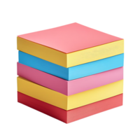 Stack of Colorful Sticky Notes with a Transparent Background png