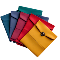 Colorful Envelopes with Transparent Background, Stacked and Arranged in a Fan Shape, Perfect for Adding a Pop of Color to Your Projects png