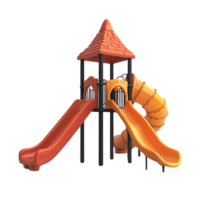 Orange and Yellow Playground Slide Set with Transparent Background png