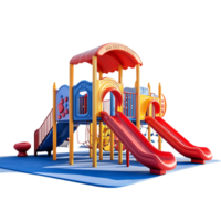 Colorful Playground Structure with Slides and a Transparent Background for Creative Play png