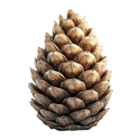 A Single Pine Cone Isolated on a Transparent Background, with a Detailed Texture and Rich Color png