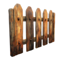 Rustic Wooden Fence with Transparent Background, Ideal for Game Design and 3D Modeling png