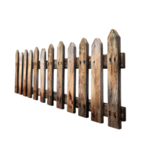 Rustic Wooden Fence with Transparent Background, Perfect for Creating a Countryside Atmosphere png
