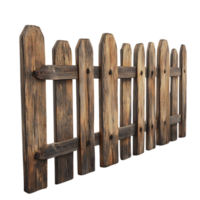 Rustic Wooden Fence with Transparent Background, Ideal for Garden and Yard Decor png