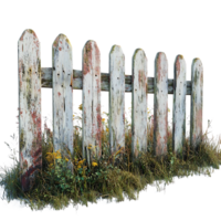 Weathered Wooden Fence with Transparent Background,  a Rustic and Charming Addition to Your Designs png