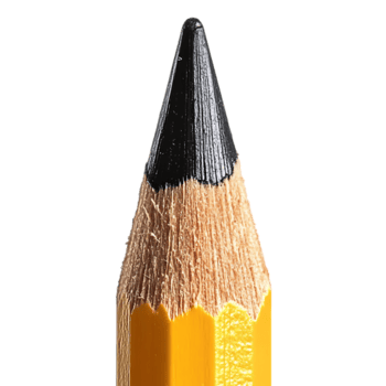 A Sharpened Pencil Tip with a Transparent Background, Close-Up View of Graphite and Wood, Creating a Crisp and Detailed Image png